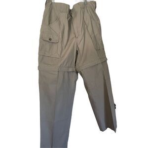 Cabela's Outdoors Mens Khaki Hiking Convertible Cargo Pants / Shorts Size 38